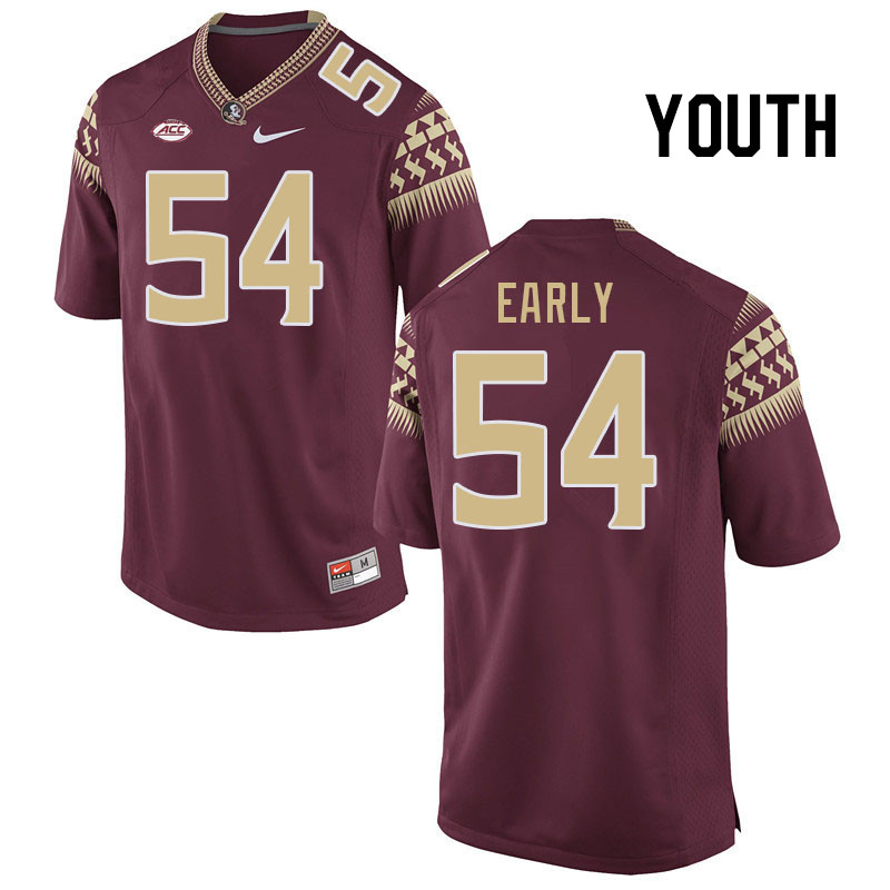 Youth #54 Jaylen Early Florida State Seminoles College Football Jerseys Stitched Sale-Garnet - Click Image to Close